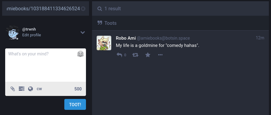 直接通过URL加载嘟文