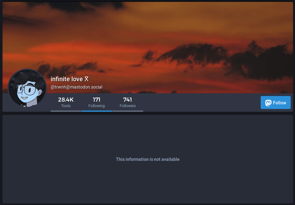 选择隐藏社交网络后的个人资料