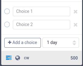 一个含有2个单选选项，过期时间为1天的投票